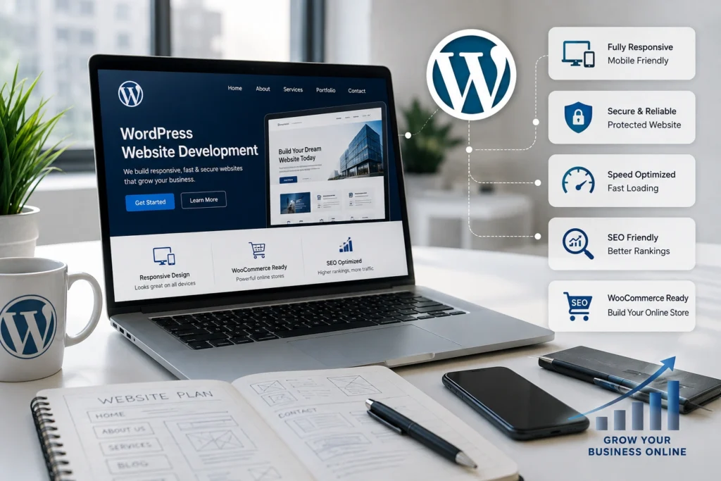 Custom WordPress Website Development Services by Raj Kumar Best WordPress Developer in Patna Creating Responsive Secure SEO Friendly Business Websites