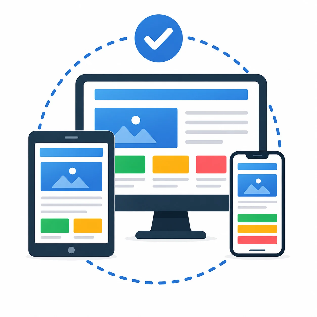 Mobile Responsive Design icon representing responsive websites that adapt seamlessly across desktop, tablet, and mobile devices.